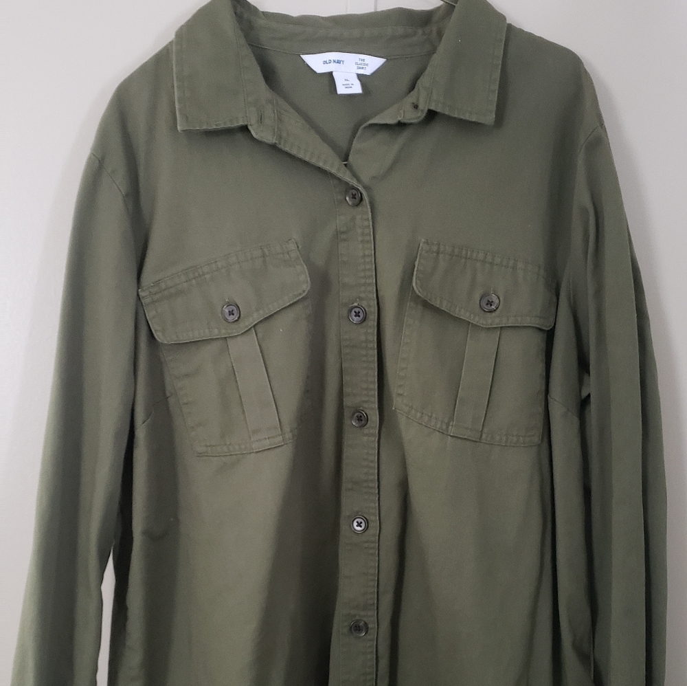 Canvas long sleeve button up